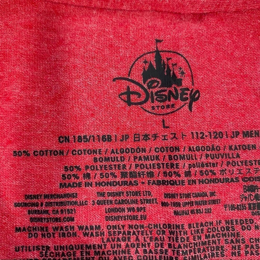 DISNEY 7 Dwarfs Red Crew neck Short sleeve Graphic Logo Tee - Picture 7 of 7